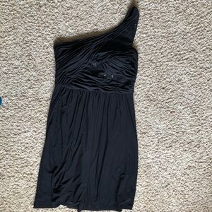 Black one-shoulder dress